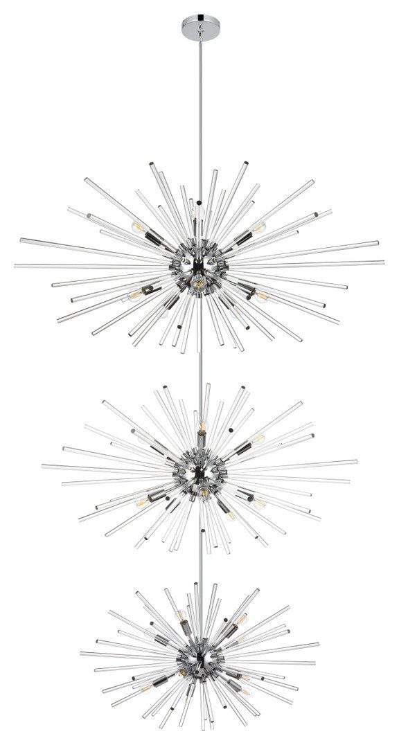 Elegant Lighting 46" Three Tiers Crystal Starburst ChandelierBy Elegant Furniture & Lighting