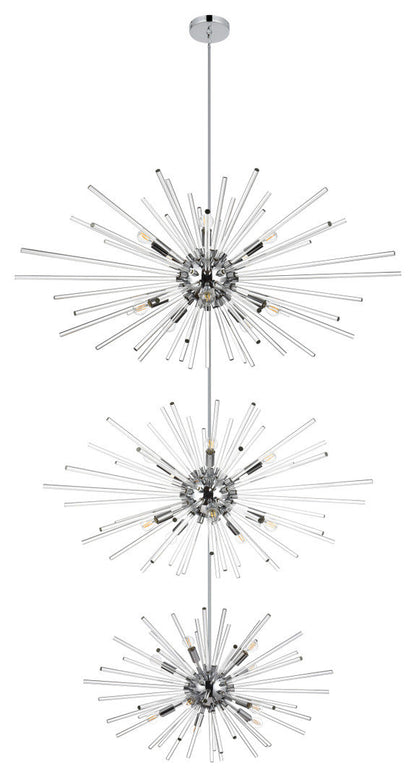 Elegant Lighting 46" Three Tiers Crystal Starburst ChandelierBy Elegant Furniture & Lighting