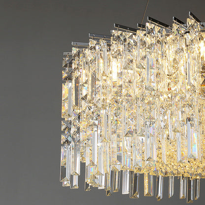 Ischia di Castro | Modern Luxury Drum Crystal LED Chandelier in Creative Design, Chrome, Dia31.5xh11.0", Cool Light, DimmableBy Miron Demid LLC