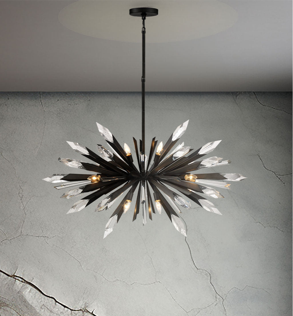 Metropolitan N1948 Elsa 12 Light 42"W Crystal Pendant - Painted GoldBy Minka Aire