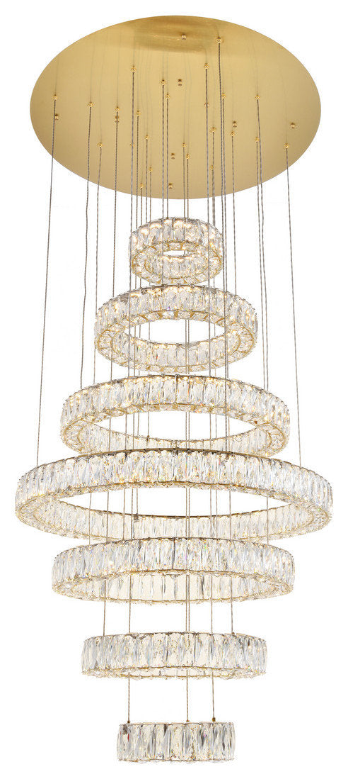 Monroe Chandelier in Gold with Clear royal cut CrystalBy Elegant Furniture & Lighting