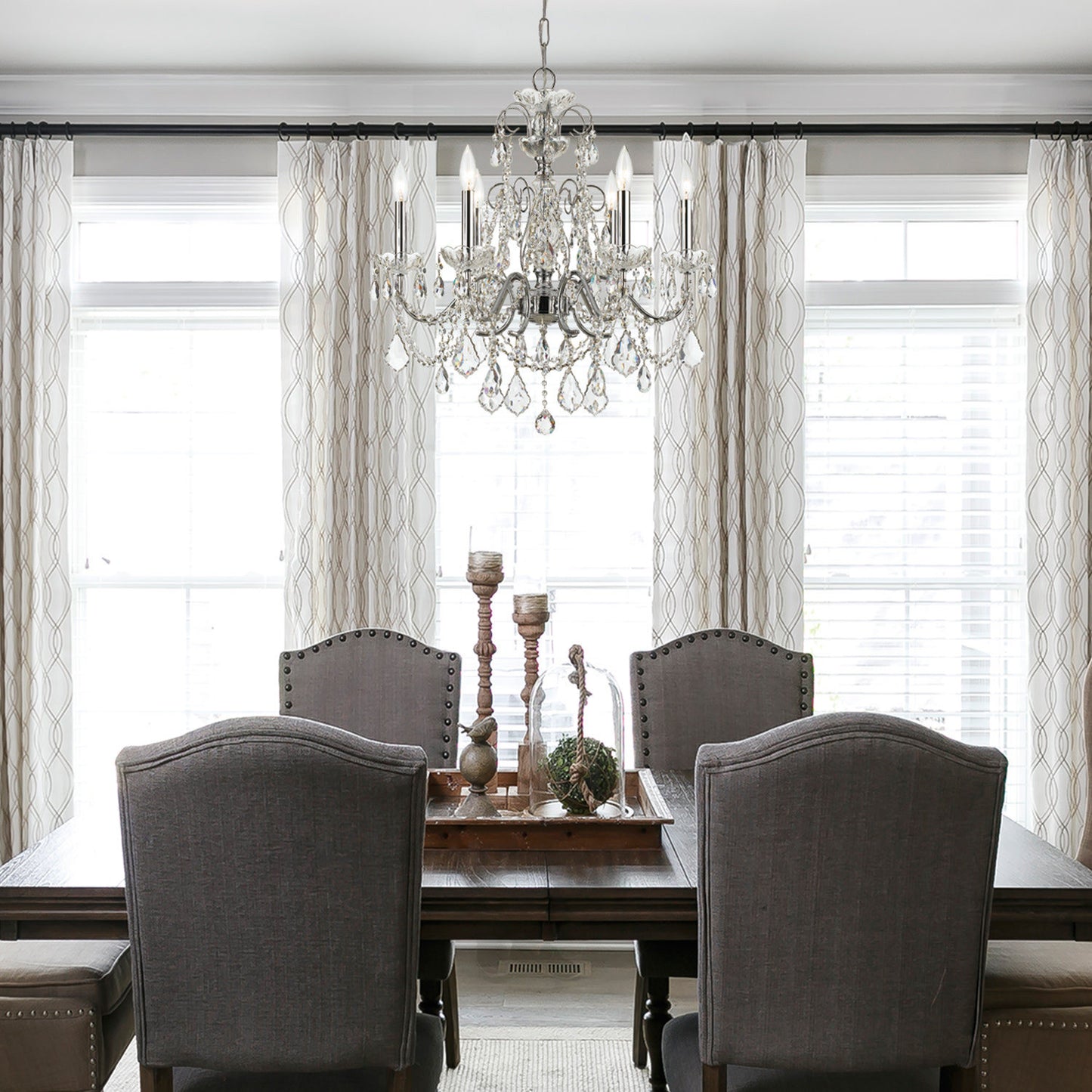 Crystorama Lighting Group 3226-CL-S Imperial 6 Light 26"W Crystal - PolishedBy Crystorama Lighting
