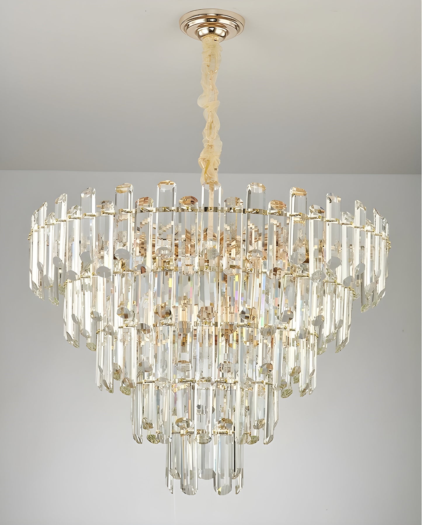 Amriswil | Contemporary Smoky Gray Chandelier for Living Room, Clear Crystal, 31.5''By Miron Demid LLC