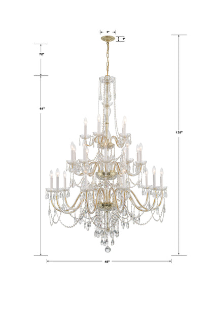 Traditional Crystal 25-Light Polished Brass ChandelierBy Crystorama Lighting