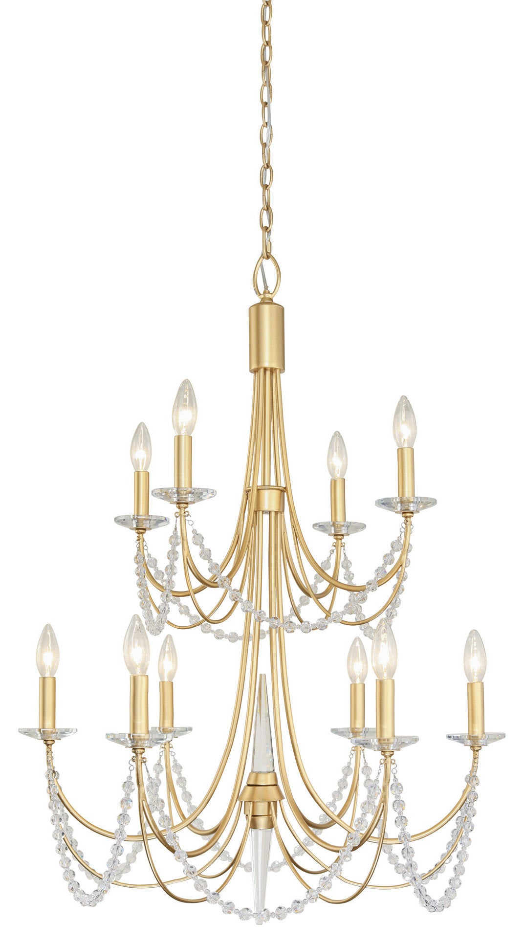 Varaluz 350C10 Brentwood 10 Light 26"W Taper Candle Style - French GoldBy Varaluz