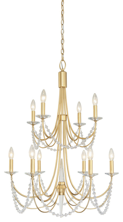 Varaluz 350C10 Brentwood 10 Light 26"W Taper Candle Style - French GoldBy Varaluz