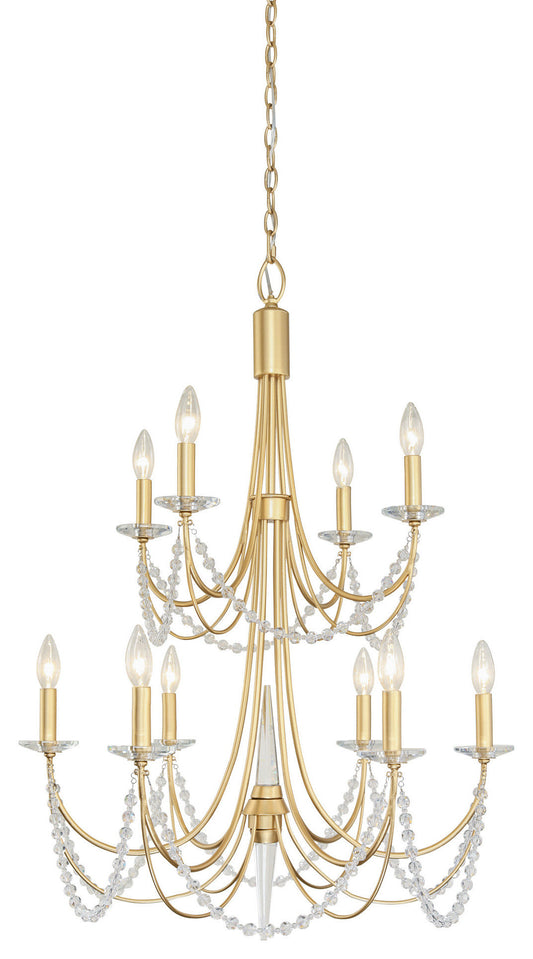 Varaluz 350C10 Brentwood 10 Light 26"W Taper Candle Style - French GoldBy Varaluz