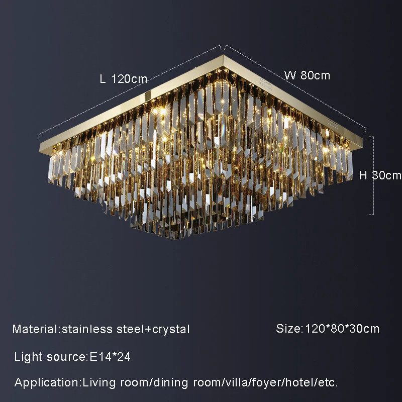 Gio Smoke Gray Crystal Ceiling Chandelier, 120cmx80cmBy MORSALE