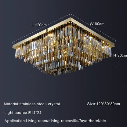 Gio Smoke Gray Crystal Ceiling Chandelier, 120cmx80cmBy MORSALE