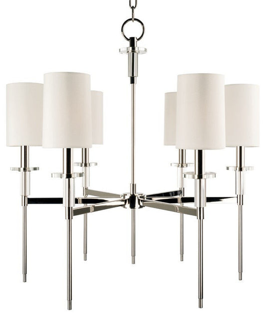 Amherst 6 Light Chandelier, Polished NickelBy Hudson Valley Lighting