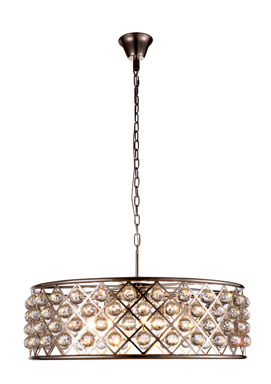 1214 Madison Collection Pendant Lamp,32''x10.5'',Polished Nickel/ClearBy Elegant Furniture & Lighting