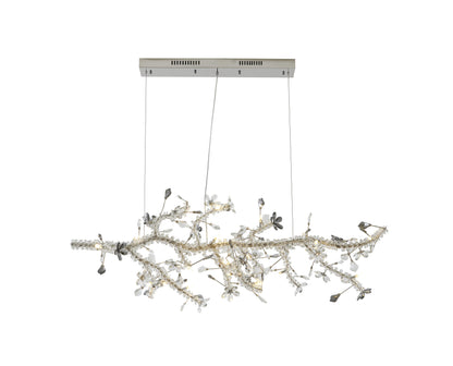 Smoke and Clear Crystal Branch Light Fixture With Clear Beaded Crystal BranchesBy Design Living