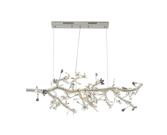 Smoke and Clear Crystal Branch Light Fixture With Clear Beaded Crystal BranchesBy Design Living