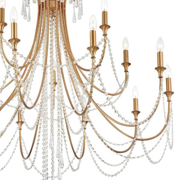 Crystorama arc-1919-sa-cl-mwp-xb-5524-BN Arcadia  15-Light 2-Tier ChandelierBy Crystorama Lighting