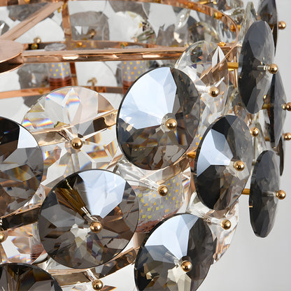 Aalst | Modern Drum Gold Chandelier for Living Room, Medium - Dia23.6xh51" / Dia60xh130cm, Warm LightBy Miron Demid LLC