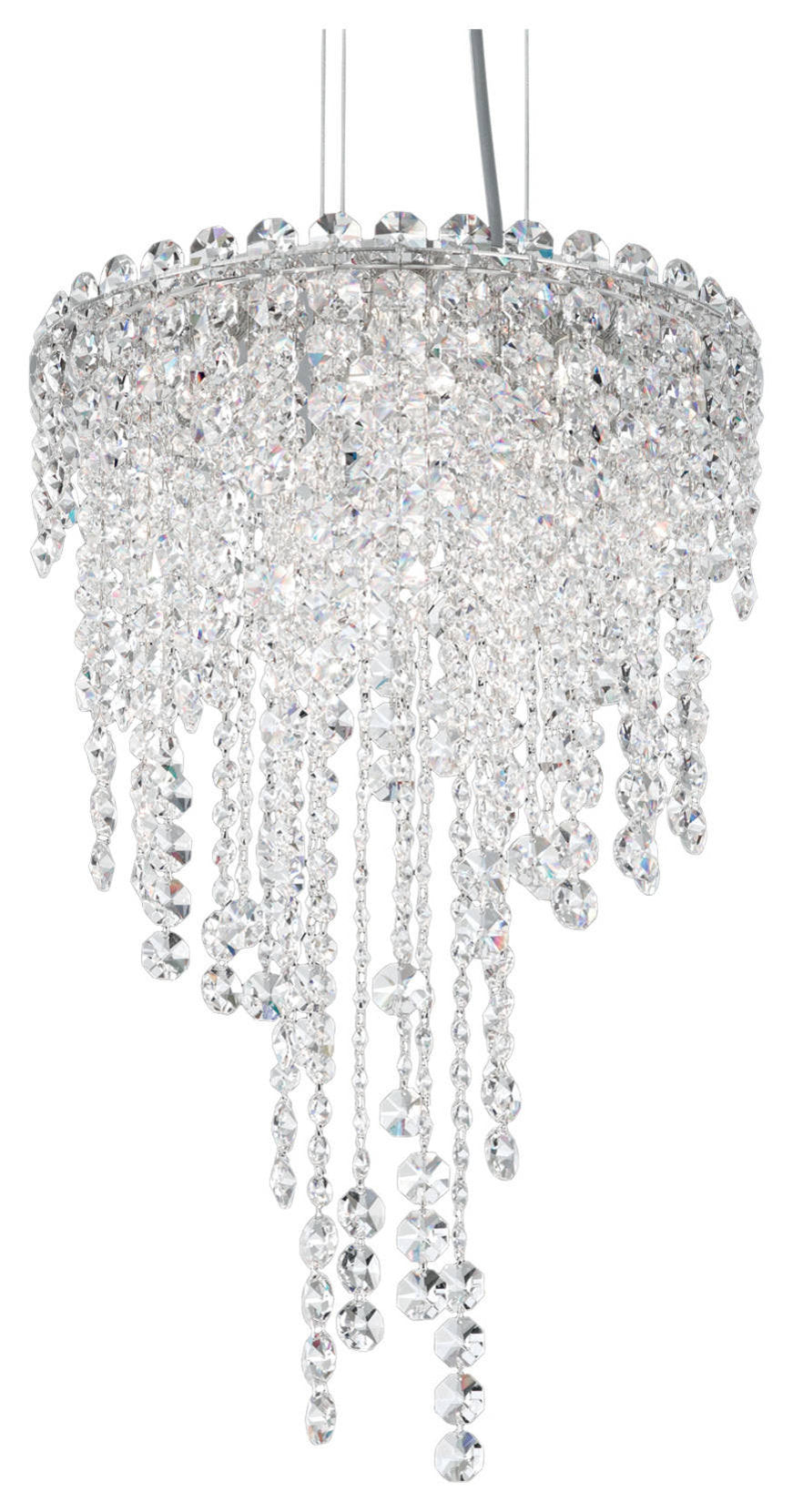 Chantant 4-Light Pendant in Stainless Steel With Clear Heritage CrystalBy Schonbek