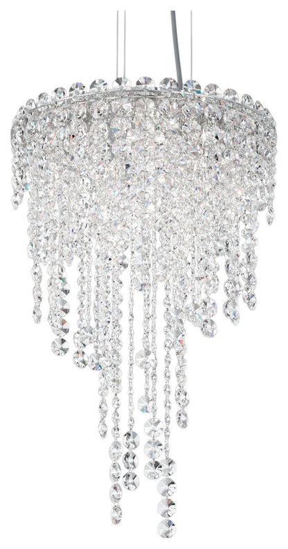 Chantant 4-Light Pendant in Stainless Steel With Clear Heritage CrystalBy Schonbek