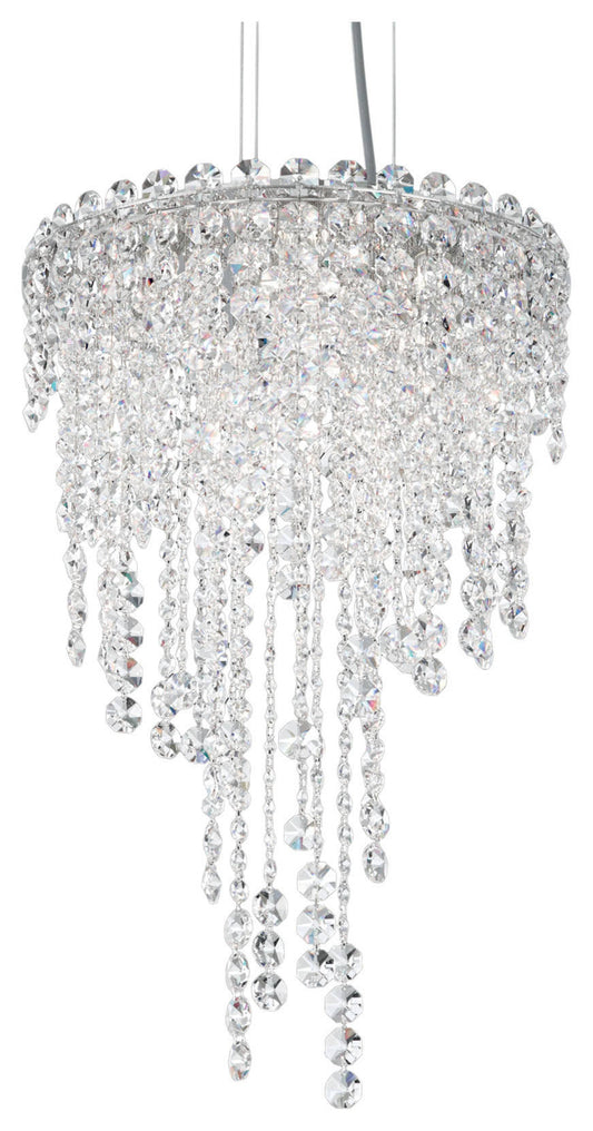 Chantant 4-Light Pendant in Stainless Steel With Clear Heritage CrystalBy Schonbek