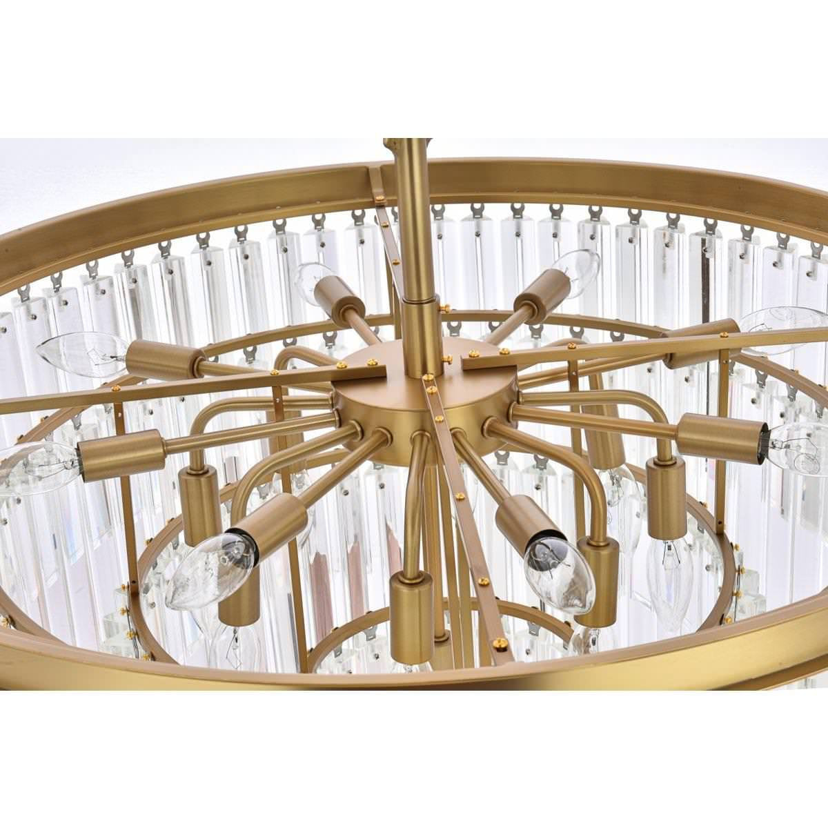 Sydney 17 Light Chandelier, Clear, Satin GoldBy Elegant Furniture & Lighting