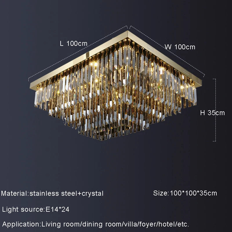Gio Smoke Gray Crystal Ceiling Chandelier, 100cmx100cmBy MORSALE