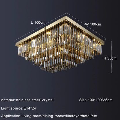 Gio Smoke Gray Crystal Ceiling Chandelier, 100cmx100cmBy MORSALE