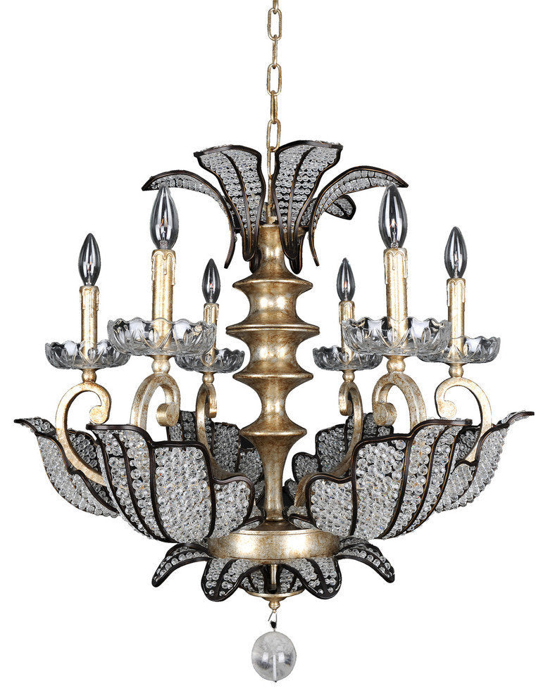 Tiepolo 6-Light Chandelier, Firenze ClearBy Allegri Crystal by Kalco Lighting