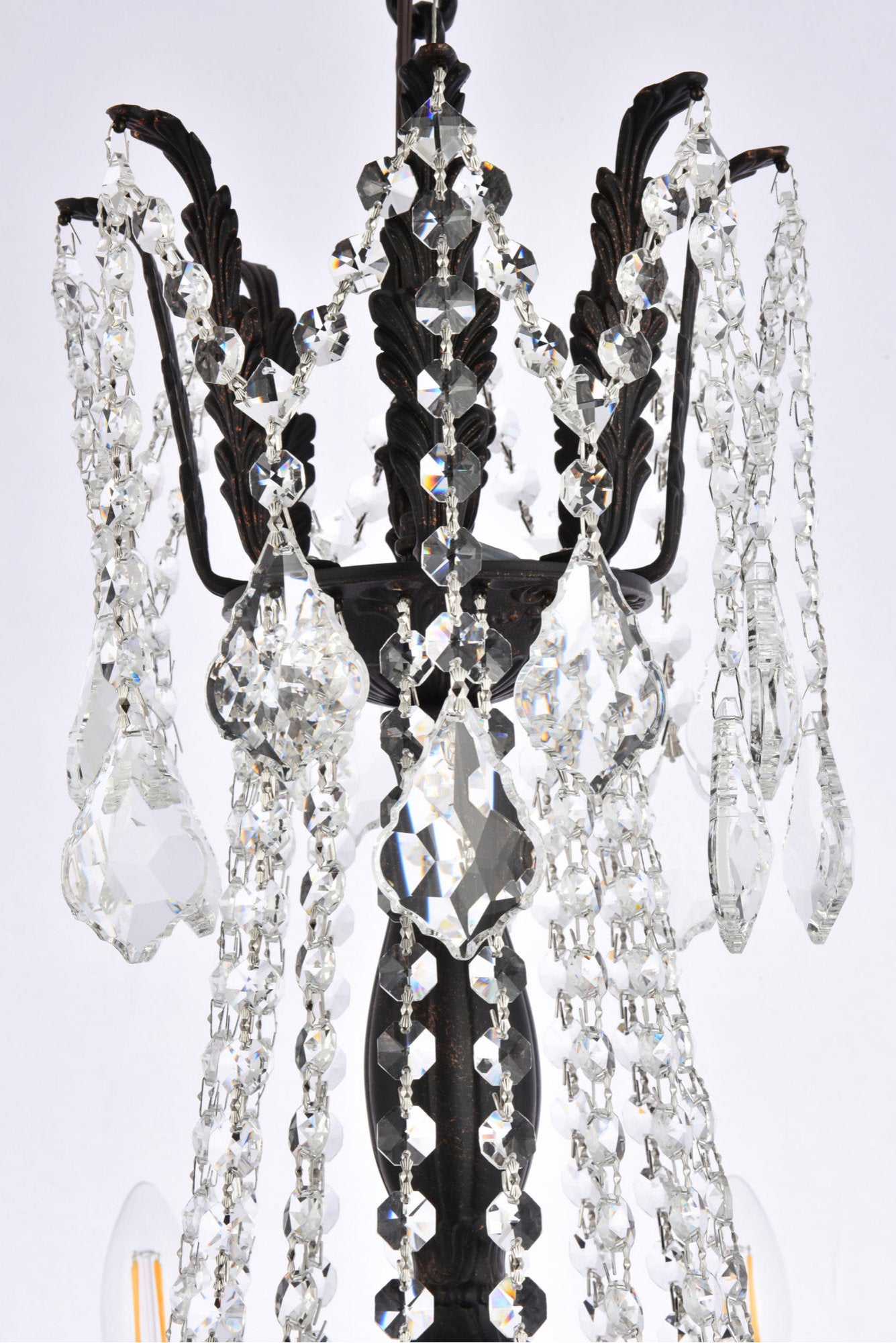 Elegant Lighting 9208D24/RC Rosalia 8 Light 24"W Crystal - French GoldBy Elegant Furniture & Lighting