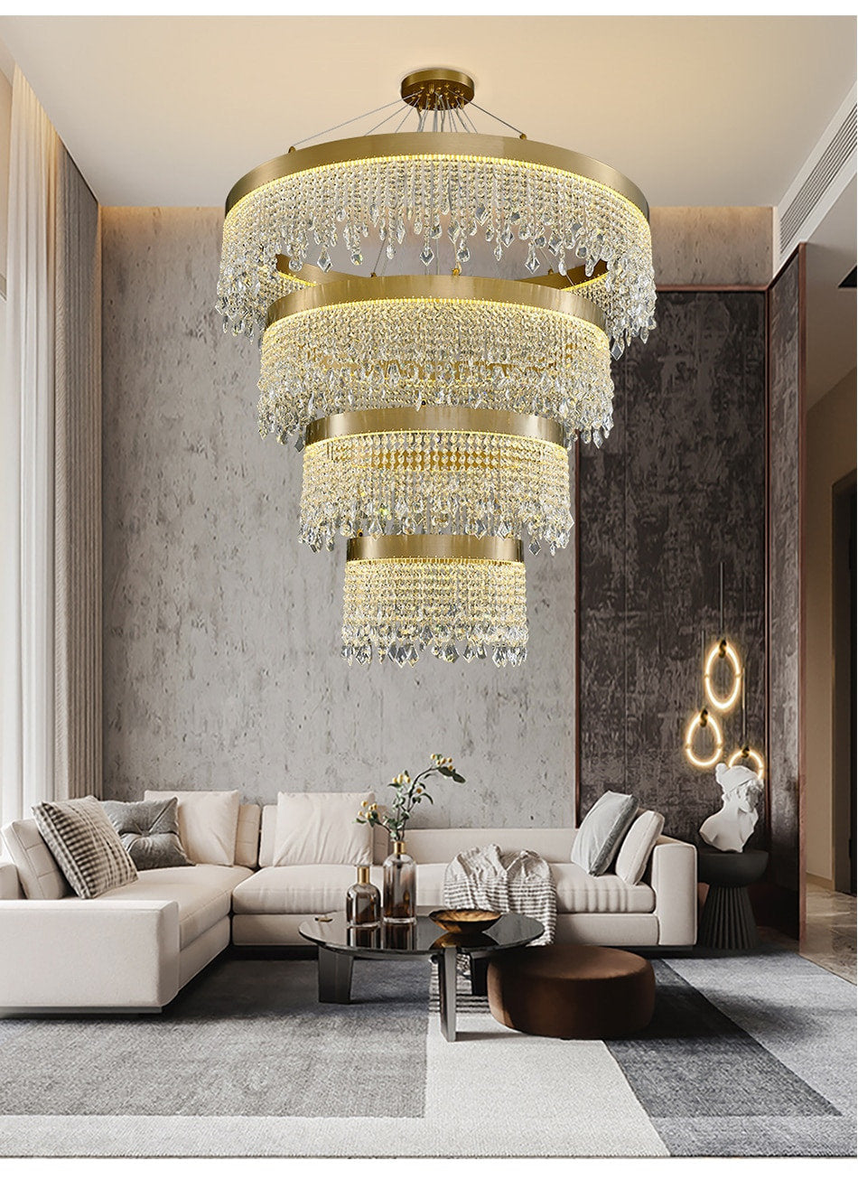 Loda | Multi-level Chic Large Crystal Chandelier, Warm Light 3000kBy Miron Demid LLC