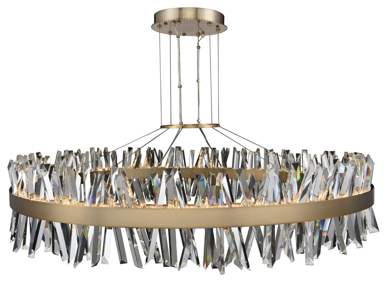 Allegri 030257038 LED Pendant Glacier Brushed Champagne GoldBy Allegri Crystal by Kalco Lighting