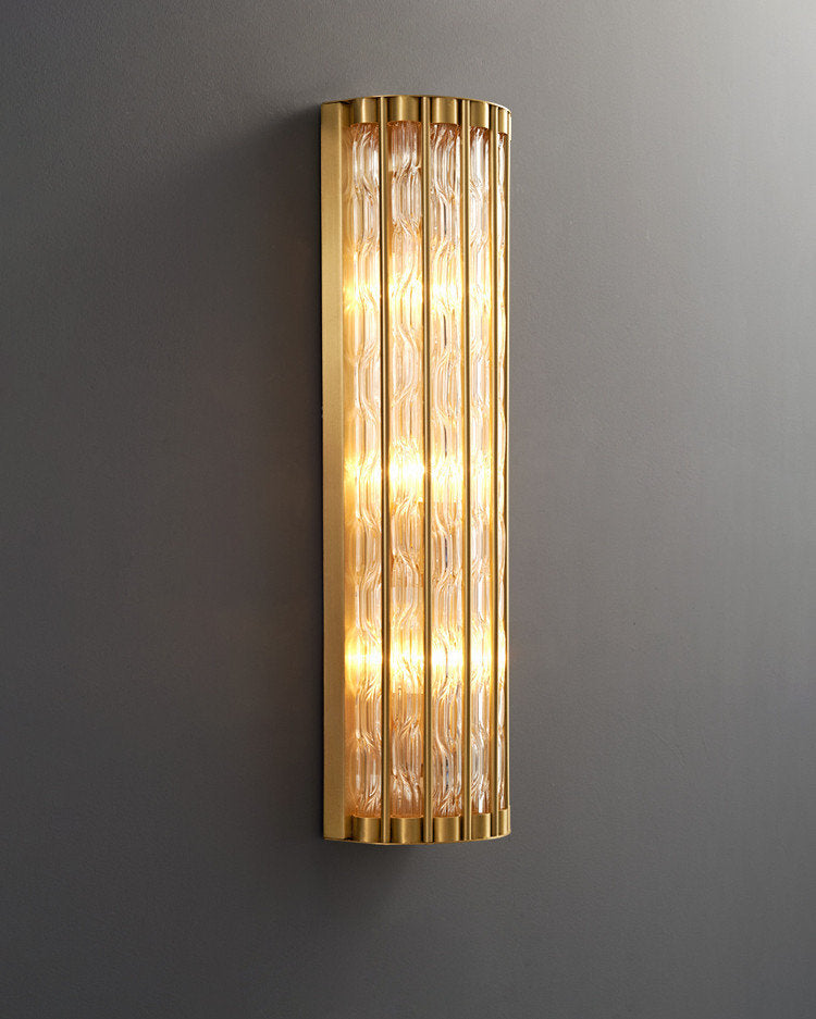 Luxury Golden Crystal Wall Lamp, L7.1xw4.7xh23.6", Warm LightBy Miron Demid LLC