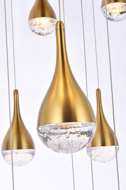 Elegant Lighting Amherst 36" Led Chandelier in Satin GoldBy Elegant Furniture & Lighting