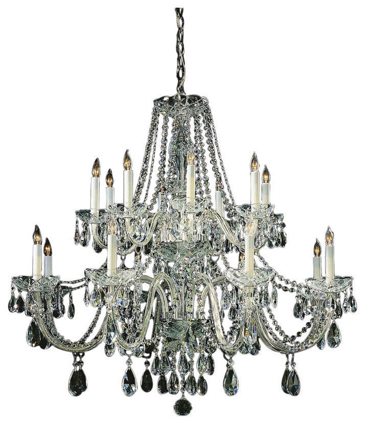 Traditional Crystal 16 Light Clear Swarovski Strass Chrome Crystal ChandelierBy Crystorama Lighting