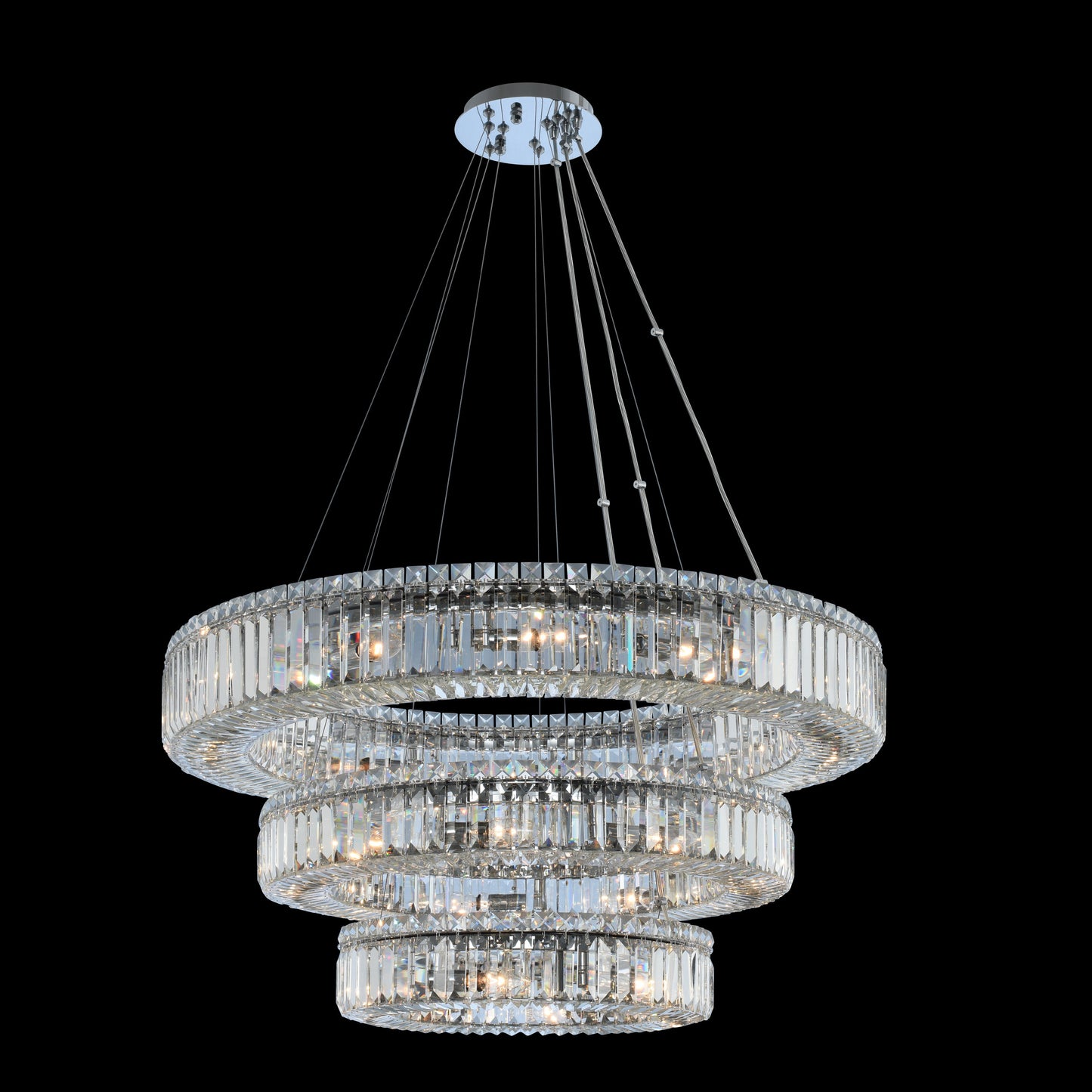 Rondelle 36x12" 27-Light Contemporary Large Pendants by AllegriBy Allegri Crystal by Kalco Lighting