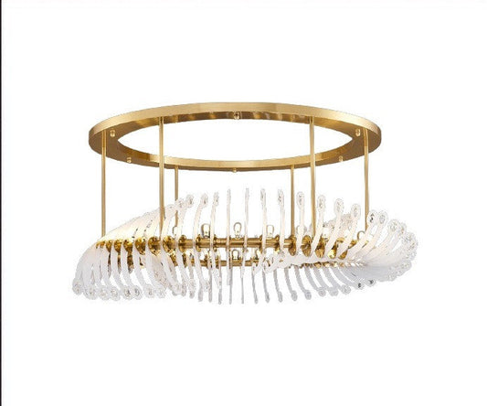 Gold/white crystal ceiling chandelier for living room bedroom dining room 39.4"By Miron Demid LLC