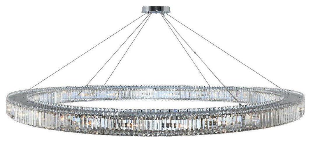 Pendant Light Kalco Rondelle Contemporary Round 24-Light Chrome DryBy KALCO LIGHTING