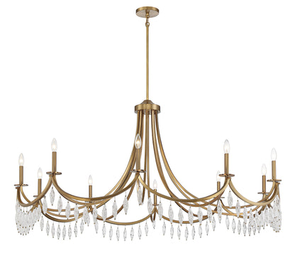 Kameron 10-Light Chandelier in Warm BrassBy Savoy House
