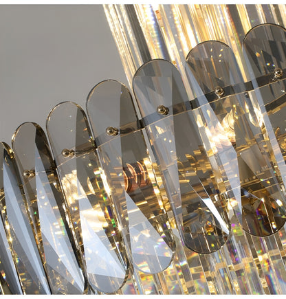 Le Cannet | Luxury Spiral Crystal Chandelier For Stairway, Smoky Gray, 15.8''By Miron Demid LLC