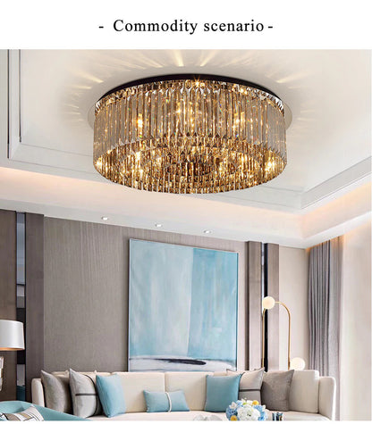 Adrano | Smoky Gray Crystal Chandelier, 23.6''By Miron Demid LLC