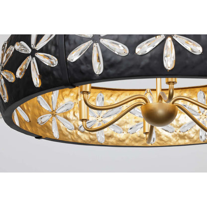 Venice 6-Light Chandelier, Metropolis Black and Gold by Breegan JaneBy Savoy House