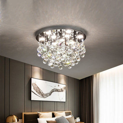 Inverigo | Luxury Round Crystal LED Ceiling Lamp for Living Room, Bedroom, Dia39.4xh17.7", Warm LightBy Miron Demid LLC