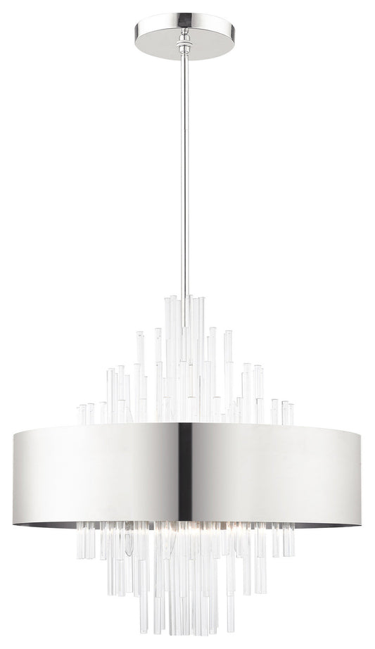Orenburg 10 Light Polished Nickel Pendant Chandelier (48876-35)By Livex Lighting Inc.
