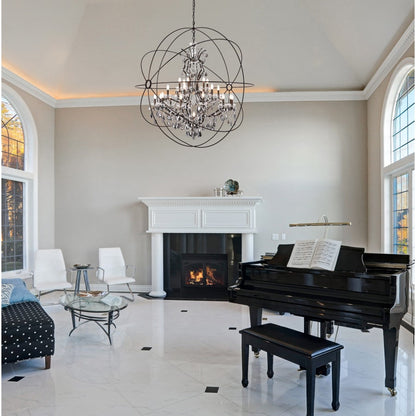 Elegant Lighting Geneva 25 Light 60" Wide Crystal Chandelier with Silver Shade Royal Cut Crystals