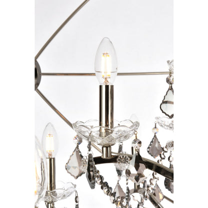 Elegant Lighting Geneva 25 Light 60" Wide Crystal Chandelier with Silver Shade Royal Cut Crystals