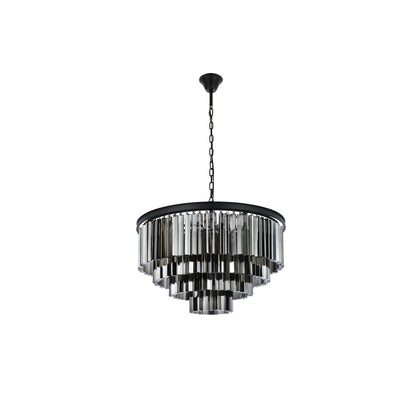 Elegant Lighting Sydney 17 Light 32" Wide Crystal Chandelier with Silver Shade Royal Cut Crystals