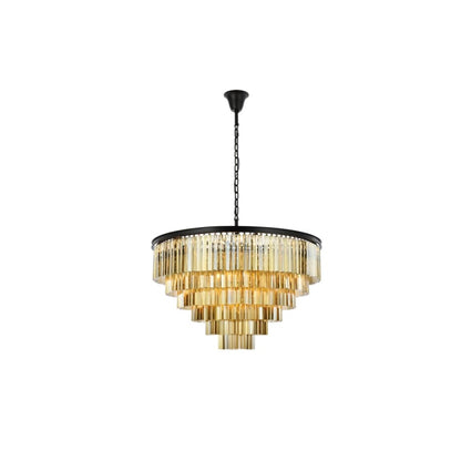 Elegant Lighting Sydney 33 Light 44" Wide Crystal Chandelier with Golden Teak Royal Cut Crystals