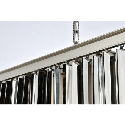 Elegant Lighting Sydney 12 Light 60" Wide Crystal Linear Chandelier with Silver Shade Royal Cut Crystals