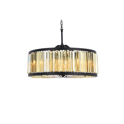 Elegant Lighting Chelsea 10 Light 36" Wide Crystal Drum Chandelier with Golden Teak Royal Cut Crystals