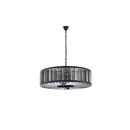 Elegant Lighting Chelsea 10 Light 44" Wide Crystal Drum Chandelier with Silver Shade Royal Cut Crystals