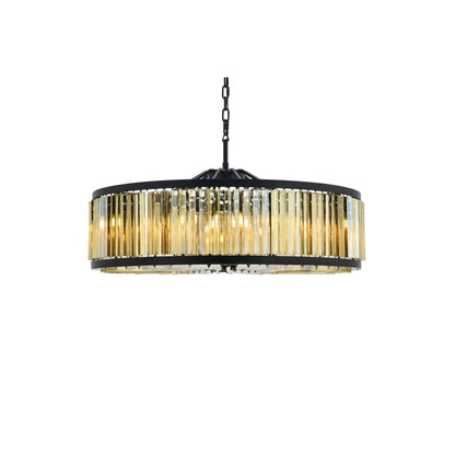 Elegant Lighting Chelsea 10 Light 44" Wide Crystal Drum Chandelier with Golden Teak Royal Cut Crystals