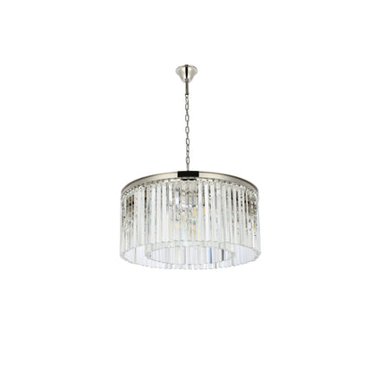 Elegant Lighting Sydney 8 Light 32" Wide Crystal Drum Chandelier with Clear Royal Cut Crystals